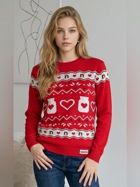 Nutella Red Heart Holiday Sweater